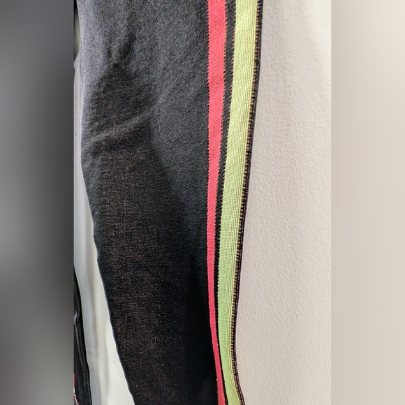 Fabletics Black Athletic Set With Pink And Green Stripes - Picture 8 of 12